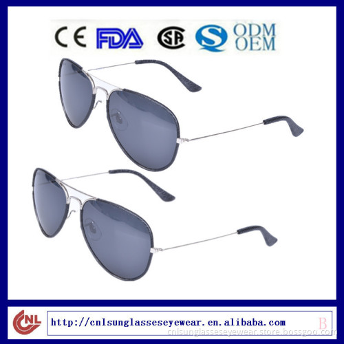 Fashionable aviator sunglasses with leather